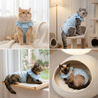Recovery Suit for Spay Neuter, Post-Surgery Suit with Sleeveless Leg Coverage, Anti-Lick Cat Vest for Post-operative Care in Female and Male Cats