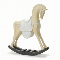 Rocking Horse Sculpture Carved Tabletop Statue Decorative for Mantel, Entryway