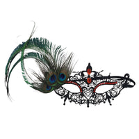 Venetian Masquerade Mask with Feather Black Lace Masquerade Mask Elastic Comfortable for Women, Photo Session