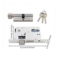 Interior Door Lock, Universal Mortise Lock Set with Key, Quiet Bearing Latch, Privacy Security