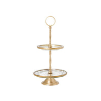 Two-Tier Dessert Stand Vintage Tiered Serving Tray Safe for Food Contact