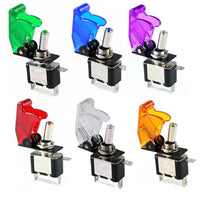 ASW-07D Illuminated Toggle Switch for Car Modification, 12V, Red/Blue LED Fog Light Switch