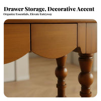 Narrow Sideboard Table with Storage Vintage & Look Narrow Two-Drawer Console Table French Retro Design Adaptable Use