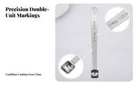 5 Pieces Flat Handle Mini Measuring Spoons Hanging Hole Square Bowl Measuring Spoons Baking Use