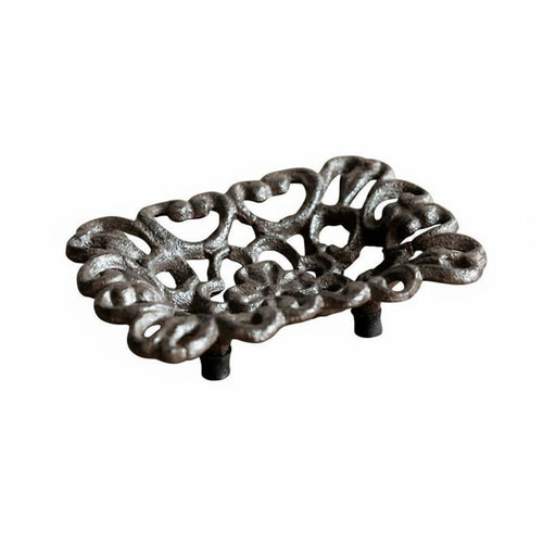 Cast Iron Shell Soap Dish Rustic Bath Accessory Stable Base for Bathroom Sink
