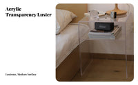 Clear C-Table Modern Design Nightstand Space-Saving for Bedroom, Office, Adults