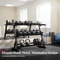 Space Saving Dumbbell Storage Rack High Load Capacity Kettlebell and Dumbbell Holder Stable Construction Home Gym Equipment Organizer Easy to Assemble for Apartment