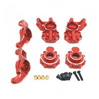 Front Axle Steering Hub Steering Joint Set CNC Machined Aluminum Caster Block Set Heavy Duty RC Crawler Part