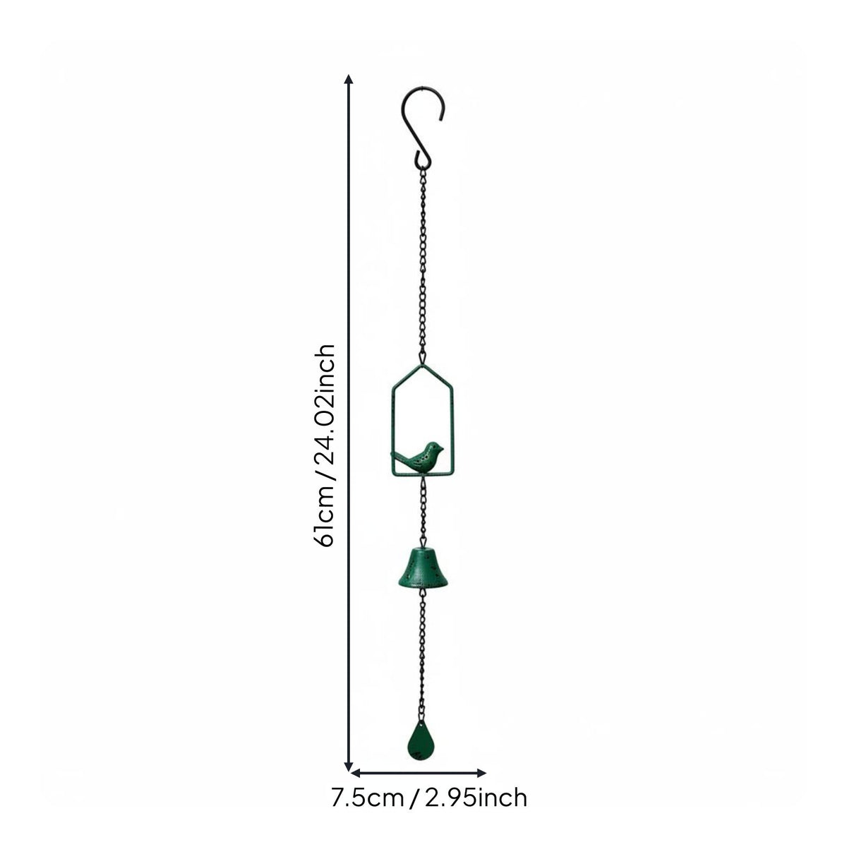 Cast Iron Wind Chime Clear Sound Home Decor Easy to Hang for Balcony