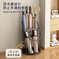 Iron Umbrella Stand with Drip Tray for Home Entryway