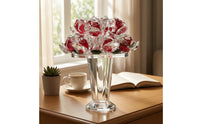 Glass Flowers Bouquet Standing Flower Cluster Ornament Compact Glass Flower Figurine for Entryway