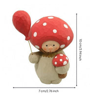 Wooden Toadstool Figurine Tabletop Toadstool Character Ornament Intricate