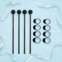 12 Pieces Solid Wood Handle Ethereal Drum Mallets Finger Picks Steel Tine Drum Mallet Set for Children, Beginners