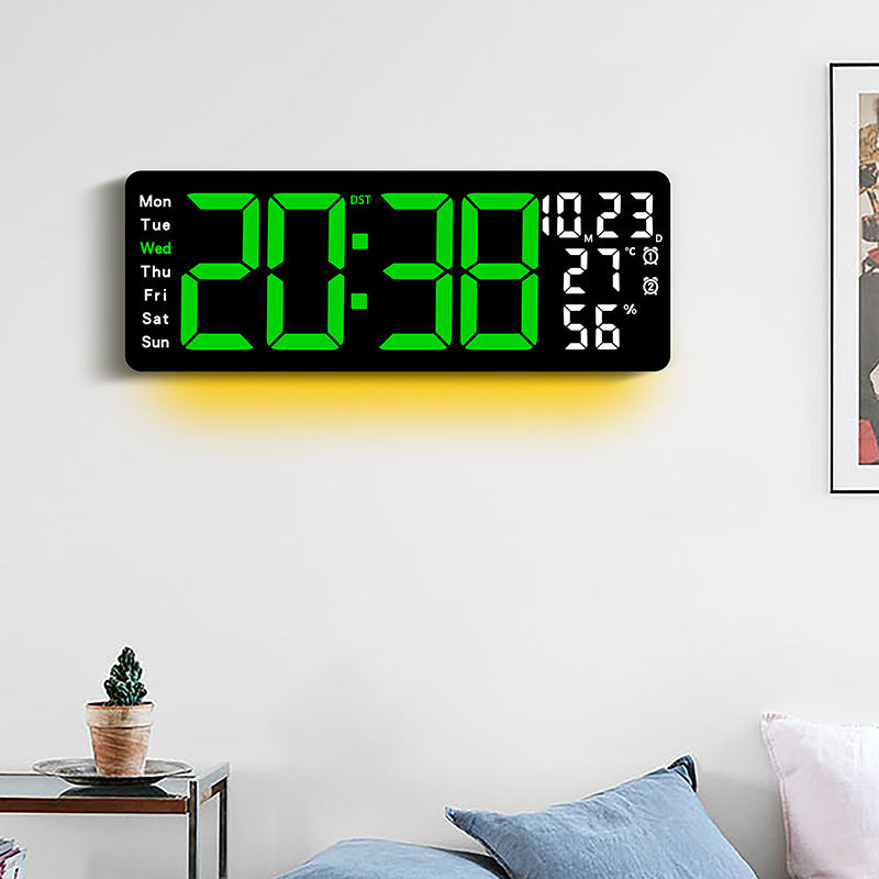 17.3 Inch LED Wall Clock with Week Display and Ambient Light