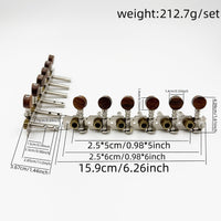 6-Set 12-String Guitar Tuning Pegs with Rosewood Buttons