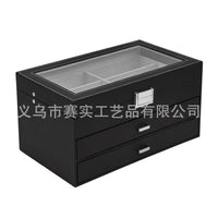 现货批发皮质三层18位眼镜墨镜太阳镜展示抽屉式收纳盒箱眼镜盒