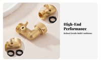 Shut-off Valve Brass Hose Elbow Gold-Toned Water Hardware
