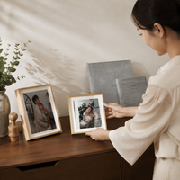 Matte Black Photo Frame Set Resin Gallery Wall Picture Display for Home