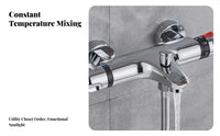 Thermostatic Shower Faucet  | built-in Stop, Chrome-Finished Metal Body, Thermostatic faucet  Connections, for bath