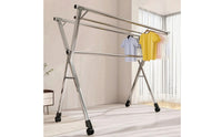 Movable Clothes Drying Rack Heavy Duty Clothes Drying Rack with Wheels Compact Large Capacity for Indoor