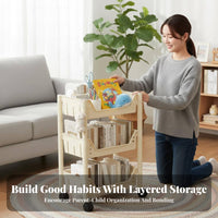Rolling Storage Shelf Lockable Casters Multi-Layer Storage Trolley Easy Assembly