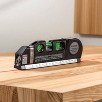 Multi-Function Laser Level with Tape Measure Handheld Laser Level Ruler Imperial Metric for Picture Hanging, Shelf Installation
