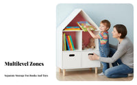 Youngsters' Suspended Book Organizer with Bins Includes Drawers Children's Room Furniture Multi-Functional Design