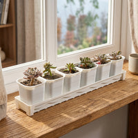 Plant Trays and Rectangular Plant Saucers, Drip Tray with grooves for Garden Plants, Indoor Outdoor Water Tray for overflow, Simple Style