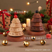 Wooden Rotating Desk Calendar with Perpetual Calendar for Home Office Decoration