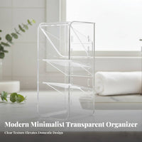Cabinet Shelf Divider Transparent Design Bathroom Organizer for Vanity, Families