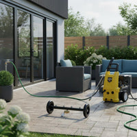 Wheeled Undercarriage Washer Quick Connect High Pressure Surface Cleaner Swiveling Head Car Underbody Cleaning Attachment for Driveway, Patio