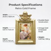 Resin Photo Decor Set, Antique Baroque Photo Frame Decor, European Retro Aesthetic Wall Hanging, Dec - Image 6