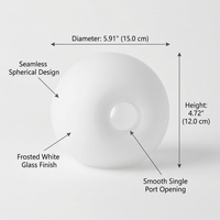 Frosted Glass Globe Lamp Shade, Kitchen Lighting Glass Globe, Minimalist Frosted #variant:Diameter 15cm, Height 12cm, Bottom Opening 10cm