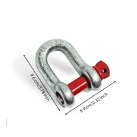 Shackle with Red Pin Compact Bow Shackle Textured Clevis for Riggers, Mechanics, Rigging, Towing, Workshops