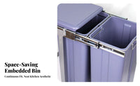 Metal Sliding Frame Pull-out Trash Bin Plastic Bins Cabinet Trash Bin Assembly Covered Pullout Waste Container