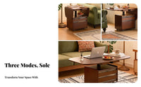 elevateTop Coffee Table Space-Saving Living Room Furnishing Hidden Storage Rounded Corners for Renters, Home Office
