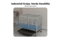 Collapsible Design Stainless Steel Dog Crate Rust-Resistant Folding Dog Kennel Secure Lock Foldable Pet Enclosure Easy to Clean for Indoor