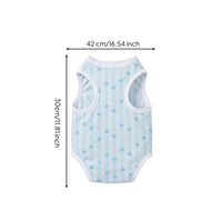 Fitted Female Feline Recovery Suit Blue Post-Surgery Feline Suit Heart Print White Trim