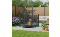 Heavy Duty Slanted Top Dog Crate Sturdy Dog Cage with Casters Long-Lasting Multi-Door Pet Cage Escape-Proof for Dogs, Young Dogs, Living Room