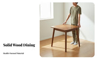 Minimalist Design Solid Wood Square Table Space-Saving Small Square Dining Table No Veneer Home Furniture Stable and Sturdy for Families, Couples, Homeowners, Breakfast Nook
