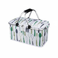 Sturdy Construction Collapsible Insulated Picnic Basket Easy to Clean Large Capacity Thermal Tote for Camping
