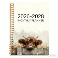 新品跨境现货2026年-2028月度日历计划本 高地牛三年线圈本日记本