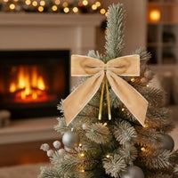 Velvet Bow Decoration Easy to Hang Holiday Decor Pre-Shaped