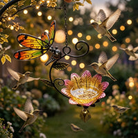 Butterfly Bird Feeder with Bowl Stable Hanging Bird Feeder with Bell Heavy Duty