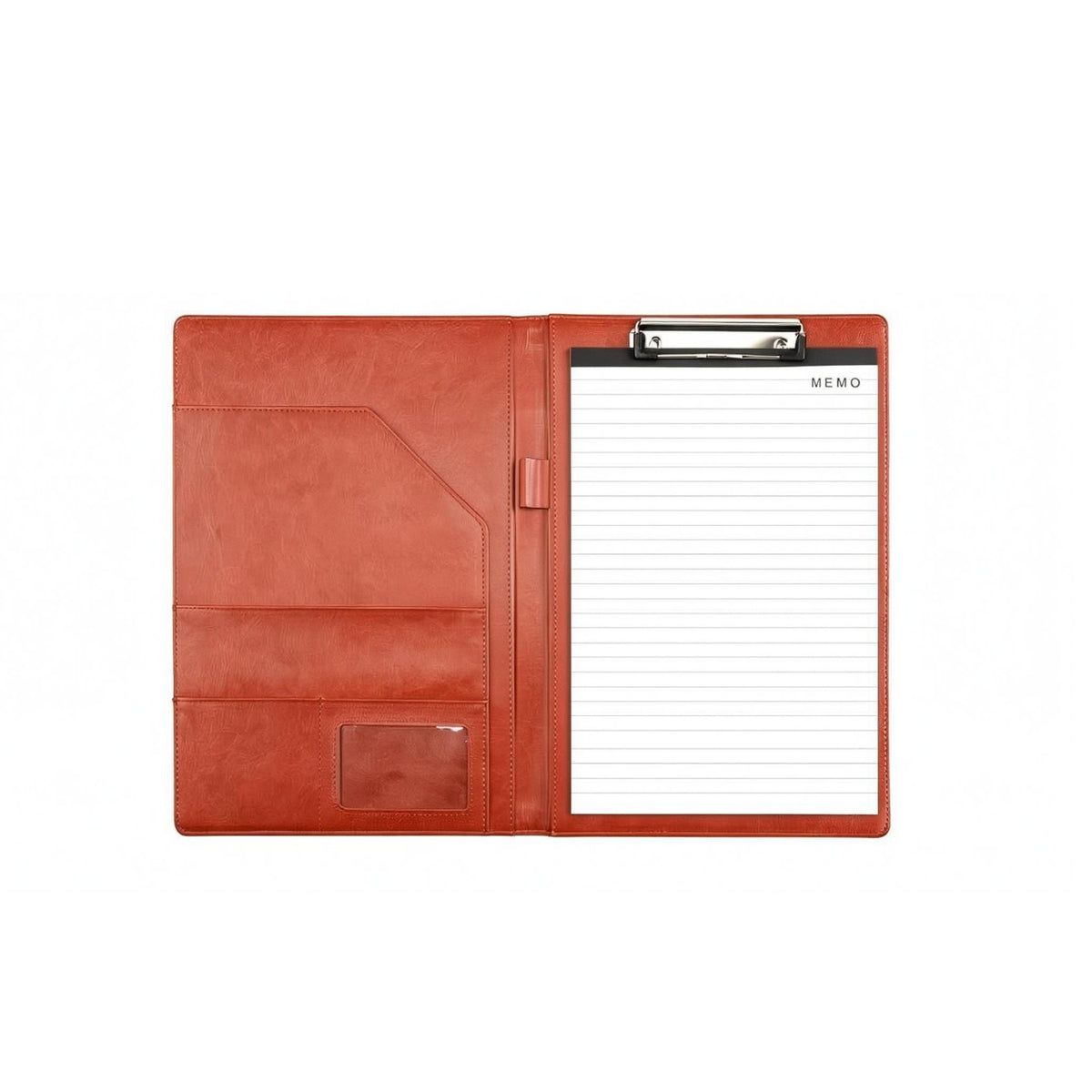 Rigid Writing Surface Faux Leather Clipboard Folder Metal Clip A4 Clipboard Folder Interior Pocket Padfolio Lined Memo Pad