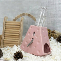 Cheese Ceramic Water Dispenser Hamster Water Bottle, 125ml Hamster Water Bottle with Stand, Leak-Resistant Cheese Water Bottle for Small Animals