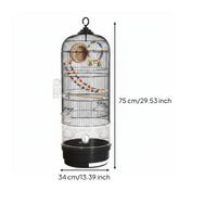 Round Bird Enclosure Easy to Clean Large Parrot Enclosure Wide Bar Spacing