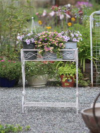 European Iron Double-Layer Flower Trough Combination Plant Stand