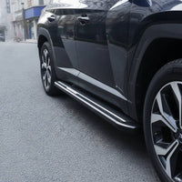 Vehicle Side Steps Anti-Slip Running Boards with Silver Trim Elegant Side Step with Mounting Brackets for SUV Owners, Exterior Upgrade, Daily Driving