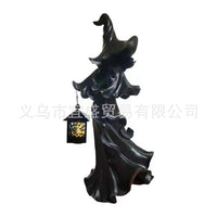 Halloween Witch Ghost Ornament with LED Light for Home Decor